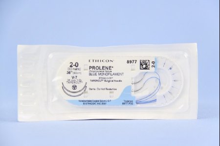 J & J Healthcare Systems  8977H Nonabsorbable Suture with Needle Prolene Polypropylene V - 7 1/2 Circle Taper Cutting Needle Size 2 - 0 Monofilament