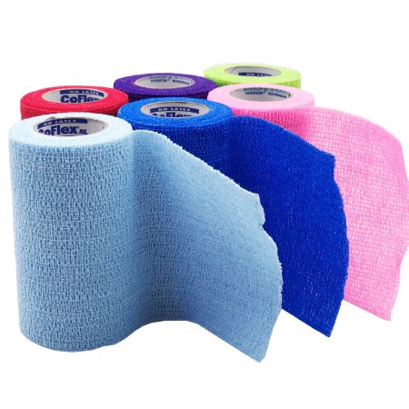 Andover Coated Products  5400CP-018 Cohesive Bandage CoFlex NL 4 Inch X 5 Yard Self-Adherent Closure Neon Pink / Blue / Purple / Light Blue / Neon Green / Red NonSterile 12 lbs. Tensile Strength