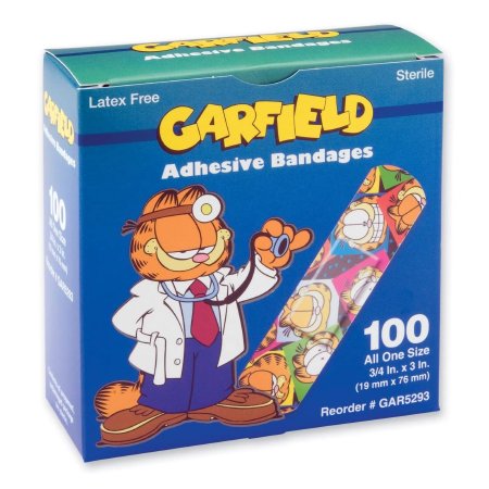 ASO Corp  GAR5293-012-000 Adhesive Strip ASO 3/4 X 3 Inch Plastic Rectangle Kid Design (Garfield) Sterile