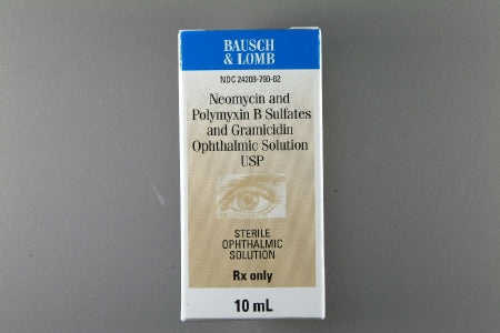 Bausch & Lomb  24208079062 Neomycin Sulfate / Polymyxin B Sulfate / Gramicidin 1.75 mg - 10,000 Drops Dropper Bottle 10 mL