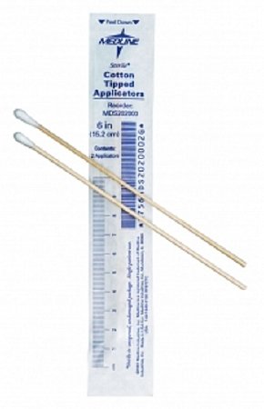 Medline  MDS202050 Swabstick Cotton Tip Wood Shaft 3 Inch NonSterile 10 per Pack