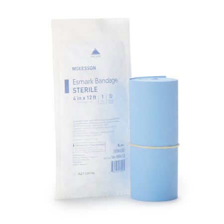 McKesson Brand 16-50412 Esmark Compression Bandage McKesson 4 Inch X 4 Yard No Closure Blue Sterile High Compression