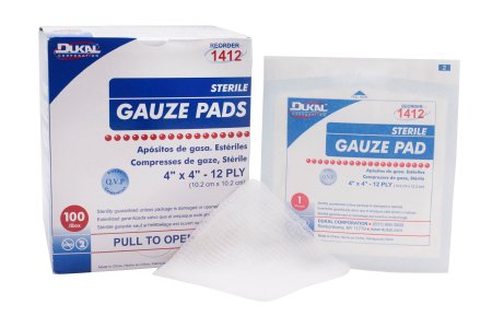 Dukal  1412 Gauze Sponge Dukal 4 X 4 Inch 1 per Pack Sterile 12-Ply Square