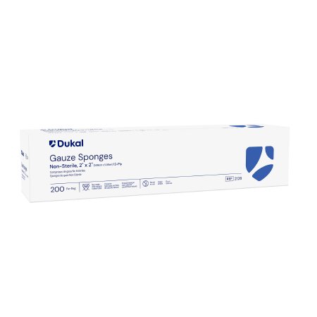 Dukal  2128 Gauze Sponge Dukal 2 X 2 Inch 200 per Pack NonSterile 12-Ply Square