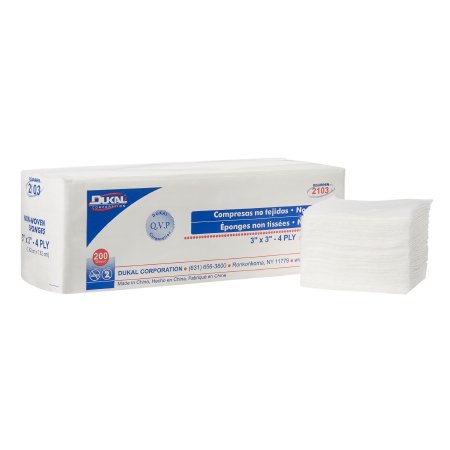 Dukal  2103 Nonwoven Sponge Clinisorb 3 X 3 Inch 200 per Pack NonSterile 4-Ply Square