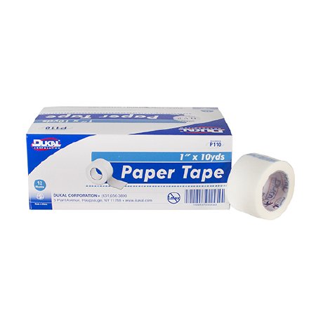 Dukal  P110 Medical Tape Dukal White 1 Inch X 10 Yard Paper NonSterile