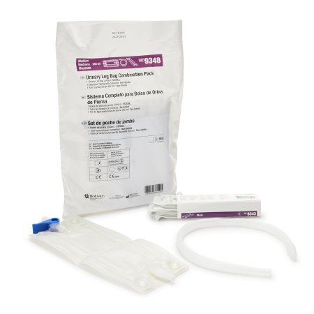 Hollister  9348 Urinary Leg Bag Hollister Anti-Reflux Valve Sterile Fluid Path 19 oz. Vinyl