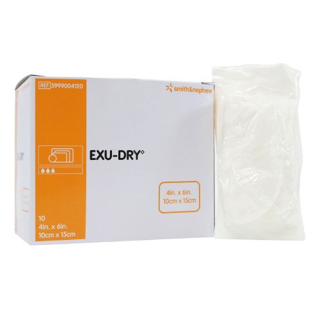 Smith & Nephew  5999004120 Super Absorbent Dressing EXU-DRY Anti-Shear 4 X 6 Inch Rectangle