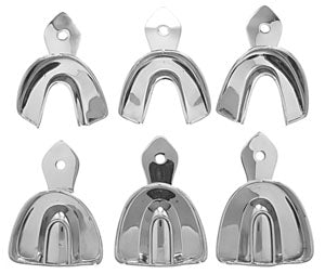 J&J Metal Impression Trays Solid Full Arch Set Box/6