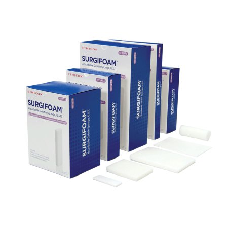 J & J Healthcare Systems  1975 Hemostatic Sponge Surgifoam 2 X 8 X 12.5 cm 6 per Pack Sterile