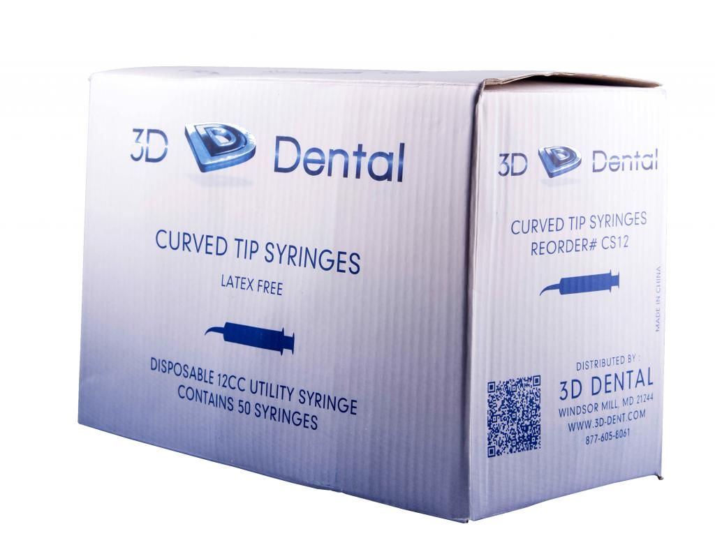 Essentials Utility Syringes #412 Curved Tip 12cc Box/50