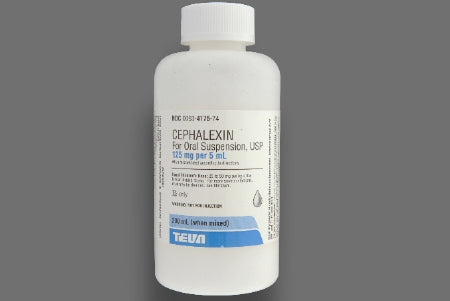 Teva  00093417574 Cephalexin 125 mg / 5 mL Suspension Bottle 200 mL