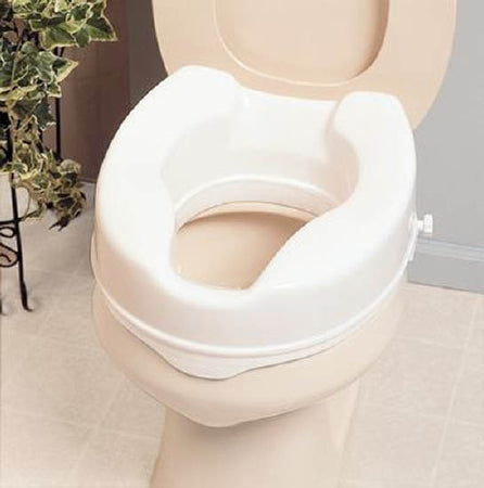 Patterson Medical Supply  AA2116 Raised Toilet Seat Savanah 6 Inch Height White 420 lbs. Weight Capacity