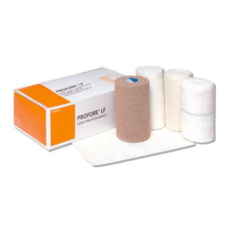 Smith & Nephew  66020626 4 Layer Compression Bandage System Profore LF Multiple Sizes Self-Adherent / Tape Closure Tan / White NonSterile Standard Compression