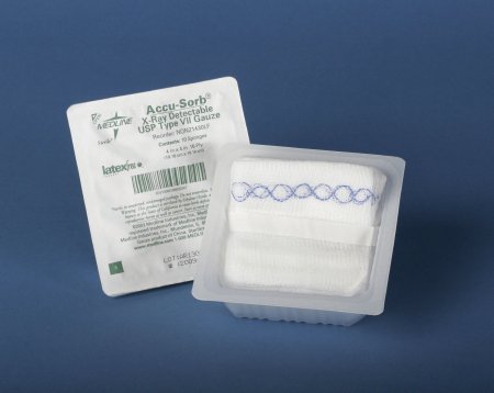 Medline  NON21430LF Gauze Sponge Accu-Sorb 4 X 4 Inch 10 per Tray Sterile 16-Ply Square