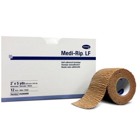 Hartmann  25200000 Cohesive Bandage Medi-Rip 2 Inch X 5 Yard Self-Adherent Closure Tan NonSterile Standard Compression