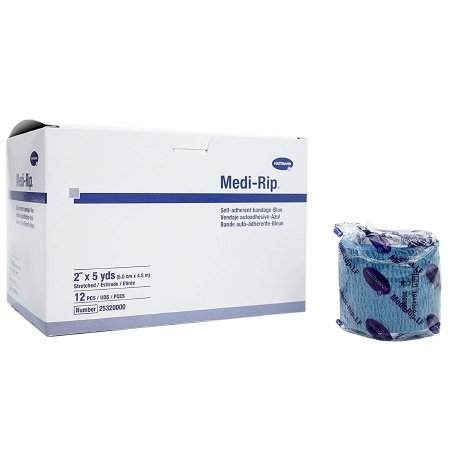 Hartmann  25320000 Cohesive Bandage Medi-Rip 2 Inch X 5 Yard Self-Adherent Closure Blue NonSterile Standard Compression