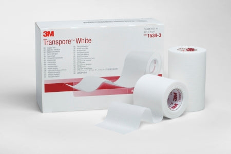 3M  1534-0 Medical Tape 3M Transpore White White 1/2 Inch X 10 Yard Plastic NonSterile