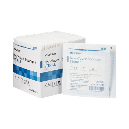 McKesson Brand 16-4224 Nonwoven Sponge McKesson 2 X 2 Inch 2 per Pack Sterile 4-Ply Square