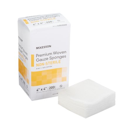 McKesson Brand 44802000 Gauze Sponge McKesson 4 X 4 Inch 200 per Pack NonSterile 8-Ply Square