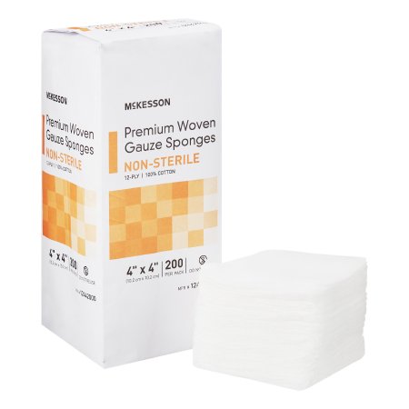 McKesson Brand 12442000 Gauze Sponge McKesson 4 X 4 Inch 200 per Pack NonSterile 12-Ply Square