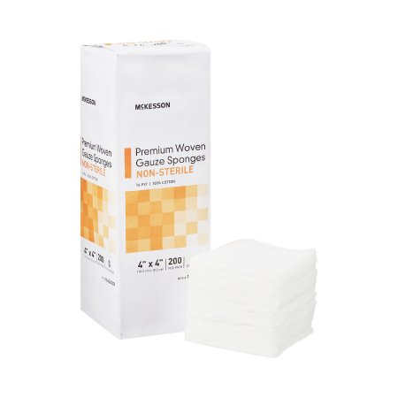 McKesson Brand 16442000 Gauze Sponge McKesson 4 X 4 Inch 200 per Pack NonSterile 16-Ply Square