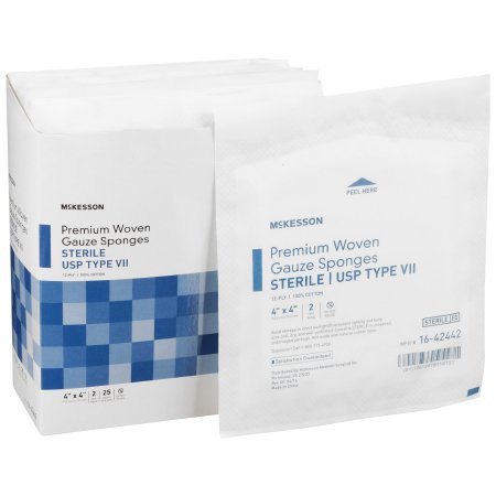 McKesson Brand 16-42442 Gauze Sponge McKesson 4 X 4 Inch 2 per Pack Sterile 12-Ply Square