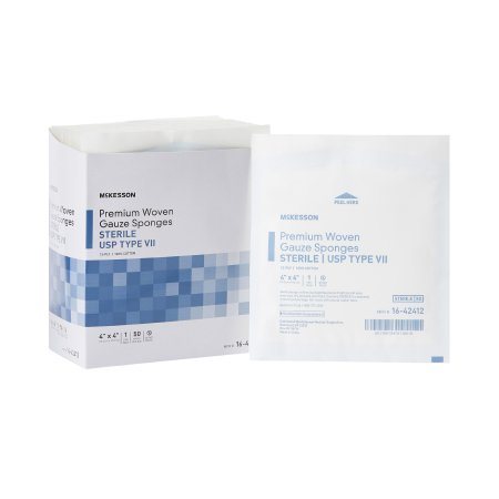 McKesson Brand 16-42412 Gauze Sponge McKesson 4 X 4 Inch 1 per Pack Sterile 12-Ply Square