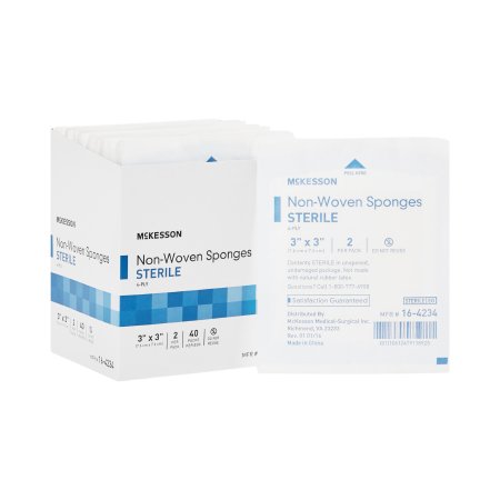 McKesson Brand 16-4234 Nonwoven Sponge McKesson 3 X 3 Inch 2 per Pack Sterile 4-Ply Square