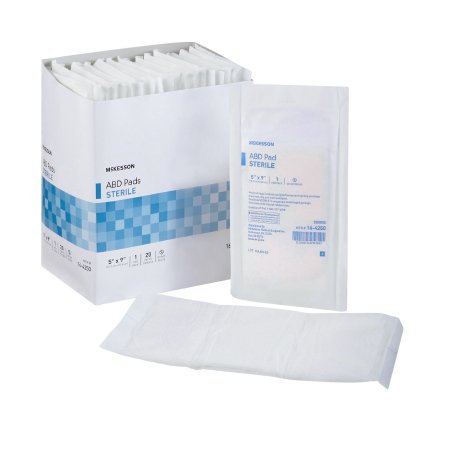 McKesson Brand 16-4250 Abdominal Pad McKesson 5 X 9 Inch 1 per Pack Sterile Rectangle