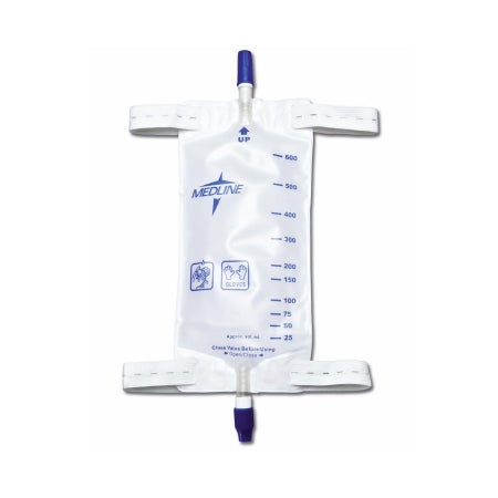 Medline  DYND12574 Urinary Leg Bag Medline Anti-Reflux Valve Sterile Fluid Path 600 mL