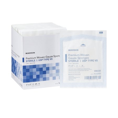 McKesson Brand 16-42332 Gauze Sponge McKesson 3 X 3 Inch 2 per Pack Sterile 12-Ply Square