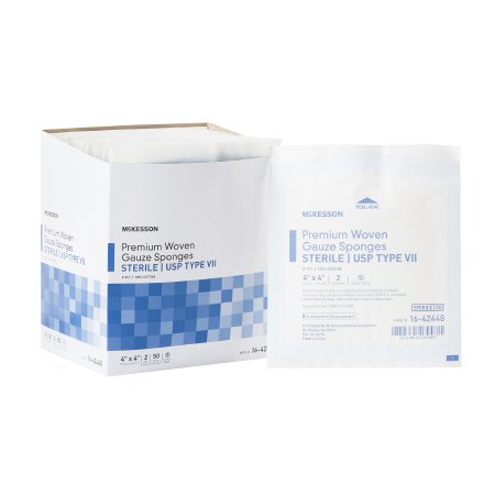 McKesson Brand 16-42448 Gauze Sponge McKesson 4 X 4 Inch 2 per Pack Sterile 8-Ply Square