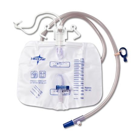 Medline  DYND15207 Urinary Drain Bag Medline Anti-Reflux Valve OR Sterile 2000 mL