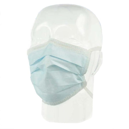 Aspen Surgical Products 15200 Surgical Mask Lite & Cool Pleated Tie Closure One Size Fits Most Blue NonSterile ASTM Level 1 Adult