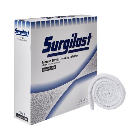 Gentell  GL704 Elastic Net Retainer Dressing Surgilast Tubular Elastic 25 Yard Size 4 White Large Hand / Arm / Leg / Foot NonSterile