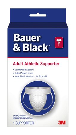 3M 202549 Athletic Supporter Bauer & Black Medium White