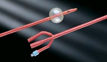 Bard  1853SI20 Foley Catheter Bardex I.C. 3-Way Standard Tip 30 cc Balloon 20 Fr. Red Rubber