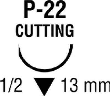 Covidien  88863109-43 Nonabsorbable Suture with Needle Ti-Cron Polyester P-22 1/2 Circle Reverse Cutting Needle Size 3 - 0 Braided