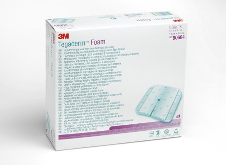 3M  90604 Foam Dressing 3M Tegaderm High Performance 3-1/2 X 3-1/2 Inch Without Border Film Backing Nonadhesive Fenestrated Square Sterile