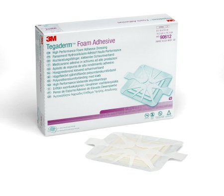 3M  90612 Foam Dressing 3M Tegaderm High Performance 5-5/8 X 5-5/8 Inch With Border Film Backing Acrylic Adhesive Square Sterile