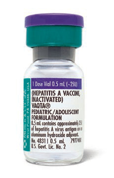 Merck  00006483141 Vaqta Hepatitis A Vaccine Indicated for People 12 Months Through 18 Years of Age 25 Unit / 0.5 mL Injection Single-Dose Vial 0.5 mL