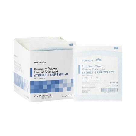 McKesson Brand 16-42228 Gauze Sponge McKesson 2 X 2 Inch 2 per Pack Sterile 8-Ply Square