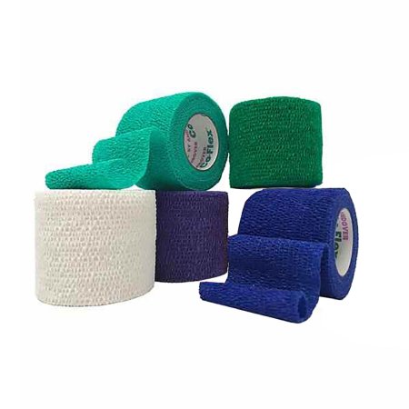 Andover Coated Products  3200RB-036 Cohesive Bandage CoFlex 2 Inch X 5 Yard Self-Adherent Closure Teal / Blue / White / Purple / Green NonSterile 14 lbs. Tensile Strength