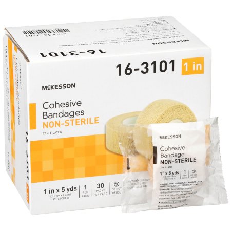 McKesson Brand 16-3101 Cohesive Bandage McKesson 1 Inch X 5 Yard Self-Adherent Closure Tan NonSterile Standard Compression