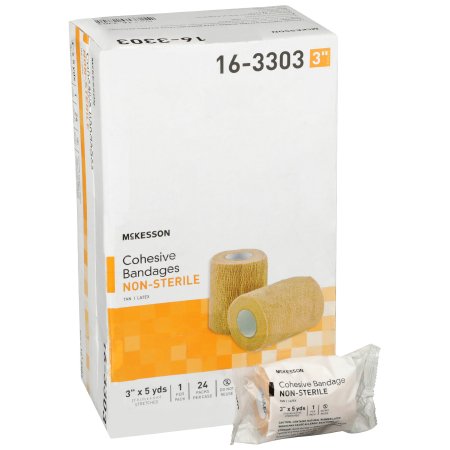 McKesson Brand 16-3303 Cohesive Bandage McKesson 3 Inch X 5 Yard Self-Adherent Closure Tan NonSterile Standard Compression