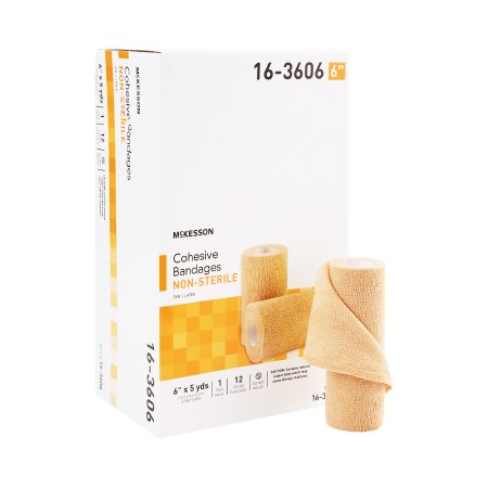 McKesson Brand 16-3606 Cohesive Bandage McKesson 6 Inch X 5 Yard Self-Adherent Closure Tan NonSterile Standard Compression