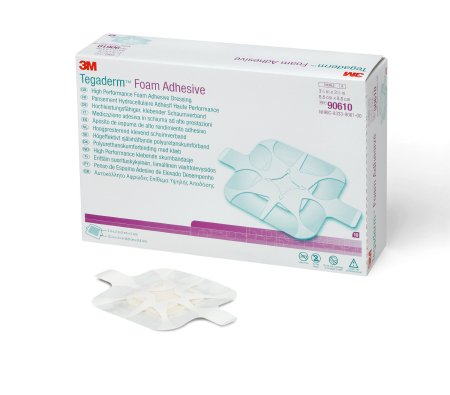 3M  90610 Foam Dressing 3M Tegaderm High Performance 3-1/2 X 3-1/2 Inch With Border Film Backing Acrylic Adhesive Square Sterile