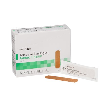 McKesson Brand 16-4813 Adhesive Strip McKesson 3/4 X 3 Inch Fabric Rectangle Tan Sterile