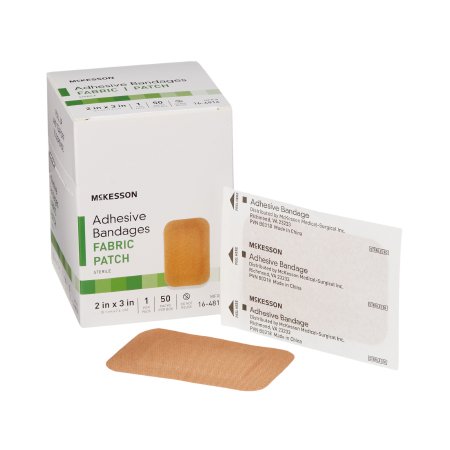 McKesson Brand 16-4816 Adhesive Strip McKesson 2 X 3 Inch Fabric Rectangle Tan Sterile